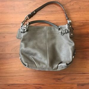 Gray Coach handbag